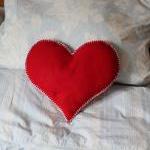 Heart Cushion Red Love Hand..